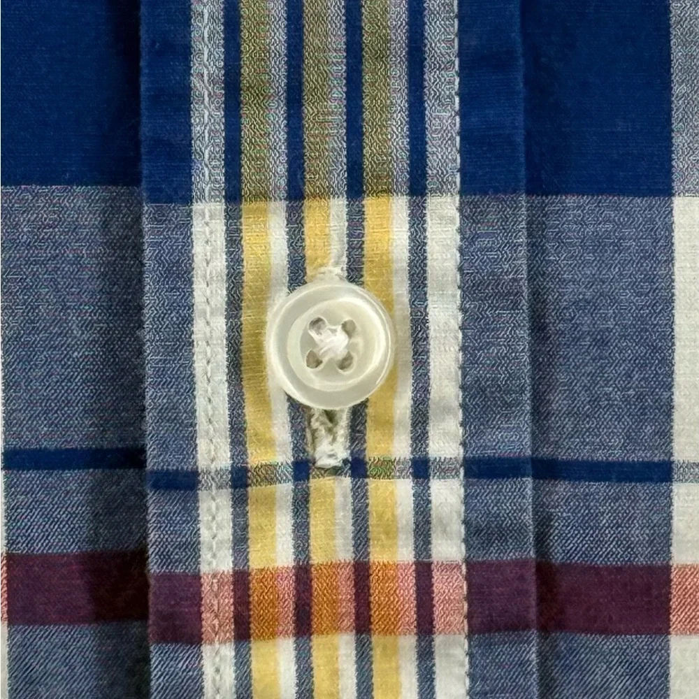 J Crew “Flex Washed” Slim Untucked Blue Plaid Button Down LS Shirt Men’s Large L